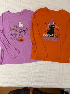 Cat and Jack cat Halloween shirt, girls large 10–12